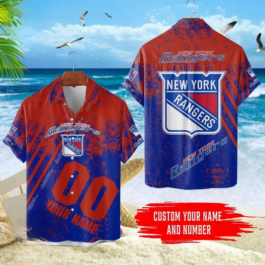 Custom Name Number New York Rangers NHL Hawaiian Shirt, NHL Hawaiian Shirt Moonbestprint