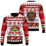 Custom Name Teenage Mutant Ninja Turtles Raphael Ugly Christmas Sweater 2025 Red – Moonbestprint
