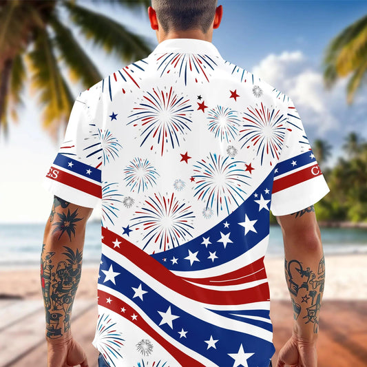 Custom Name USA 250th Anniversary 1776-2026 Hawaii Shirt - 4th of July Patriotic Gift, 250th Anniversary Gift Moonbestprint