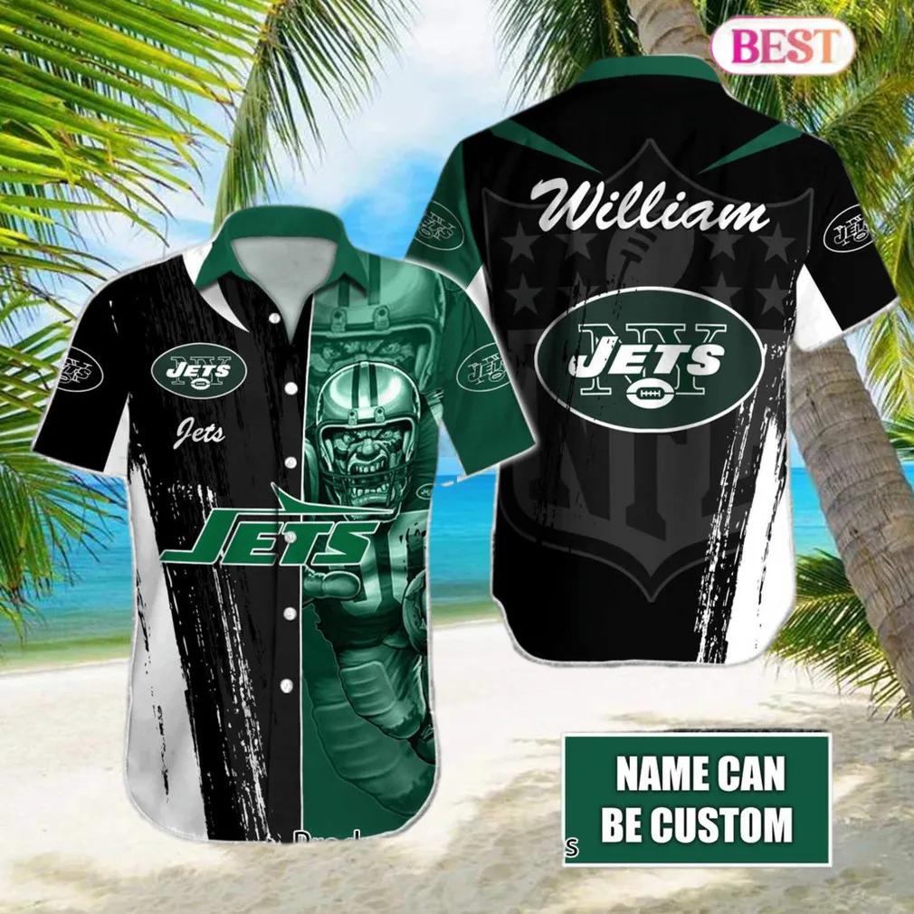 Custom New York Jets Mascot Trending Summer Hawaiian Shirt, NFL Hawaiian Shirt Moonbestprint