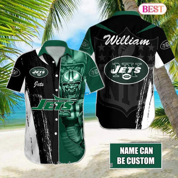Custom New York Jets Mascot Trending Summer Hawaiian Shirt, NFL Hawaiian Shirt Moonbestprint