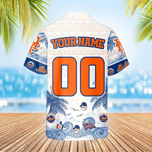 Custom New York Mets Hawaiian Shirt, New York Mets Aloha Shirt, MLB Hawaiian Shirt Moonbestprint
