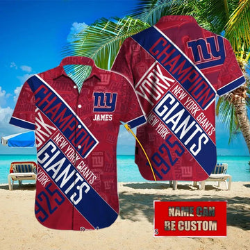 Custom News Yorks Giants Team Logo Hawaiian Shirt, NFL Hawaiian Shirt Moonbestprint
