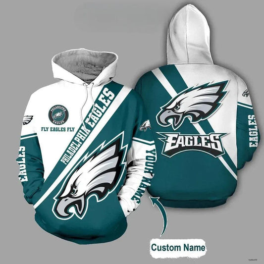 Custom Philadelphia Eagles Fly Eagles Fly Hoodie Pullover, NFL Hoodie Moonbestprint