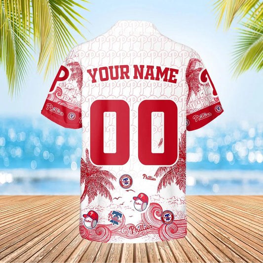 Custom Philadelphia Phillies Hawaiian Shirt, Phillies Hawaiian Shirt, MLB Hawaiian Shirt Moonbestprint