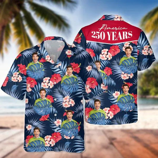 Custom Photo America 250 Years 1776 - 2026 Hawaii Shirt, 250th Anniversary Shirt, 250th Anniversary Gift Moonbestprint