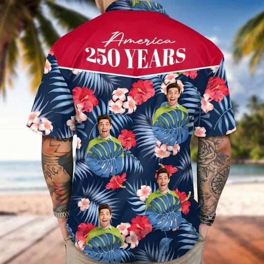 Custom Photo America 250 Years 1776 - 2026 Hawaii Shirt, 250th Anniversary Shirt, 250th Anniversary Gift Moonbestprint