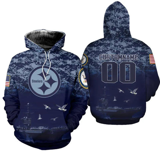 Custom Pittsburgh Football Team Steelerss 3D Hoodie, NFL Hoodie Moonbestprint