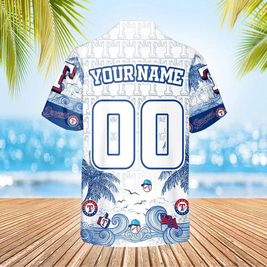 Custom Texas Rangers Hawaiian Shirt, Texas Rangers Aloha Shirt, MLB Hawaiian Shirt Moonbestprint