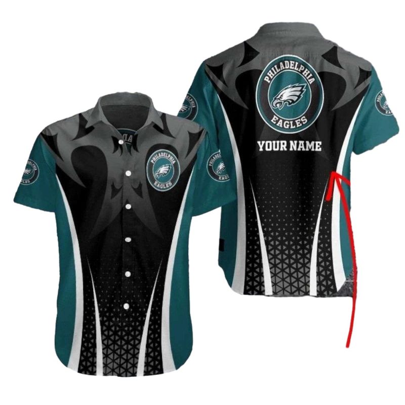 Personalized Philadelphia Eagles Midnight Black Hawaiian Shirt - Moonbestprint