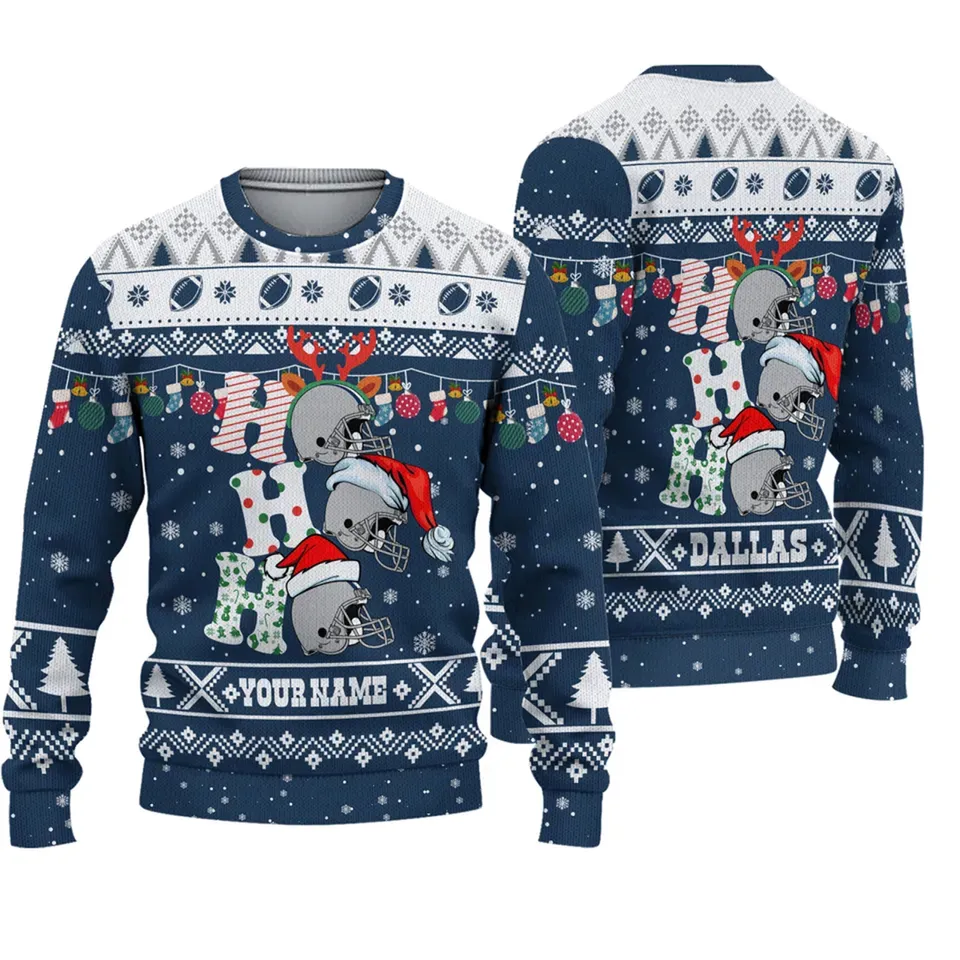 Custom Ho Ho Ho Dallas Cowboys Ugly Christmas Sweater 2025 – Moonbestprint