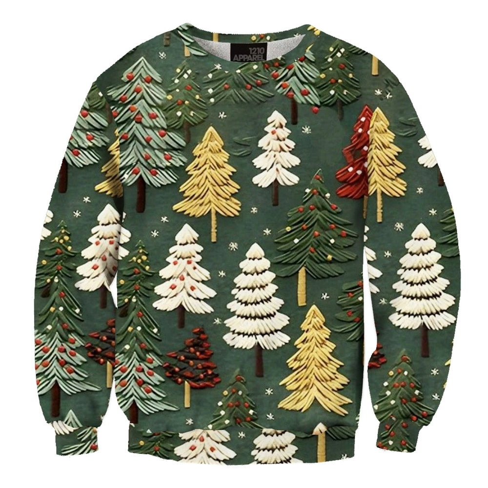 Cute Christmas Tree Printed Ugly Christmas Sweater - Moonbestprint