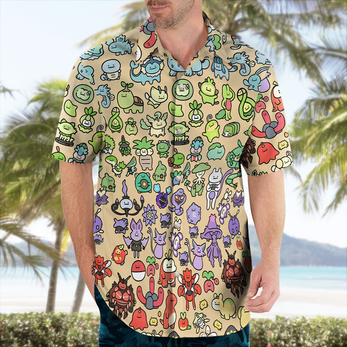 Cute Kanto Pokemon Chibi Hawaiian Shirt Cartoon – Moonbestprint