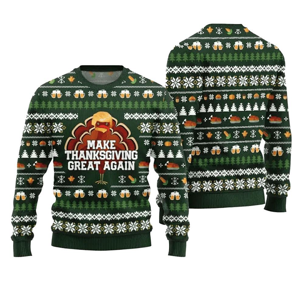 Cute Make Thanksgiving Great Again Ugly Sweater - Moonbestprint