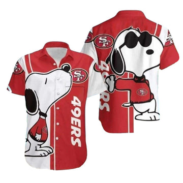 Cute Snoopy Graphics San Francisco 49ers Hawaiian Shirt - Moonbestprint