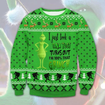 DNA Grinch Ugly Christmas Sweater, Grinch Holiday Sweater Moonbestprint