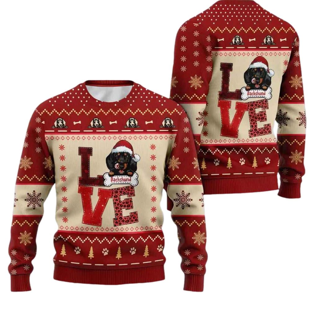 Dachshund Dog Ugly Christmas Sweater - Moonbestprint