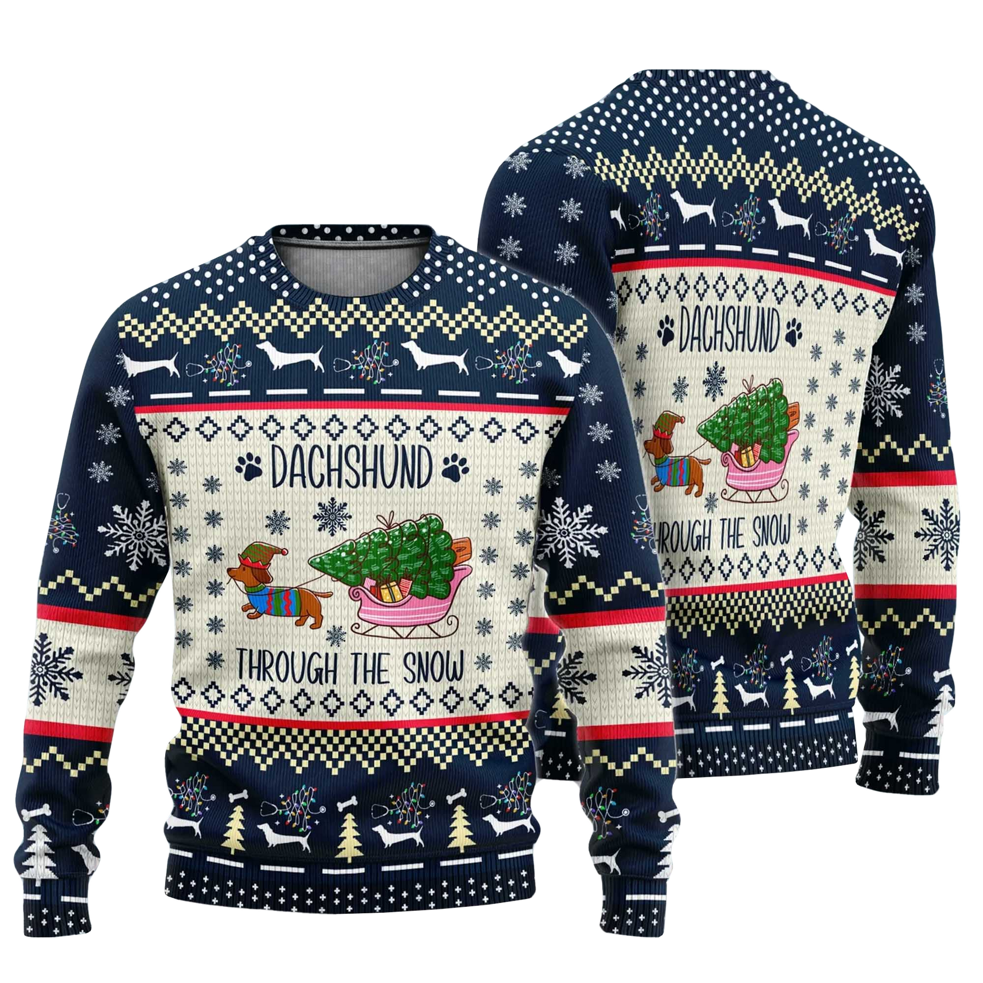 Dachshund Through The Snow Christmas Ugly Sweater 2025 – Moonbestprint