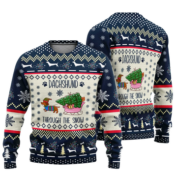 Dachshund Through The Snow Christmas Ugly Sweater 2025 – Moonbestprint