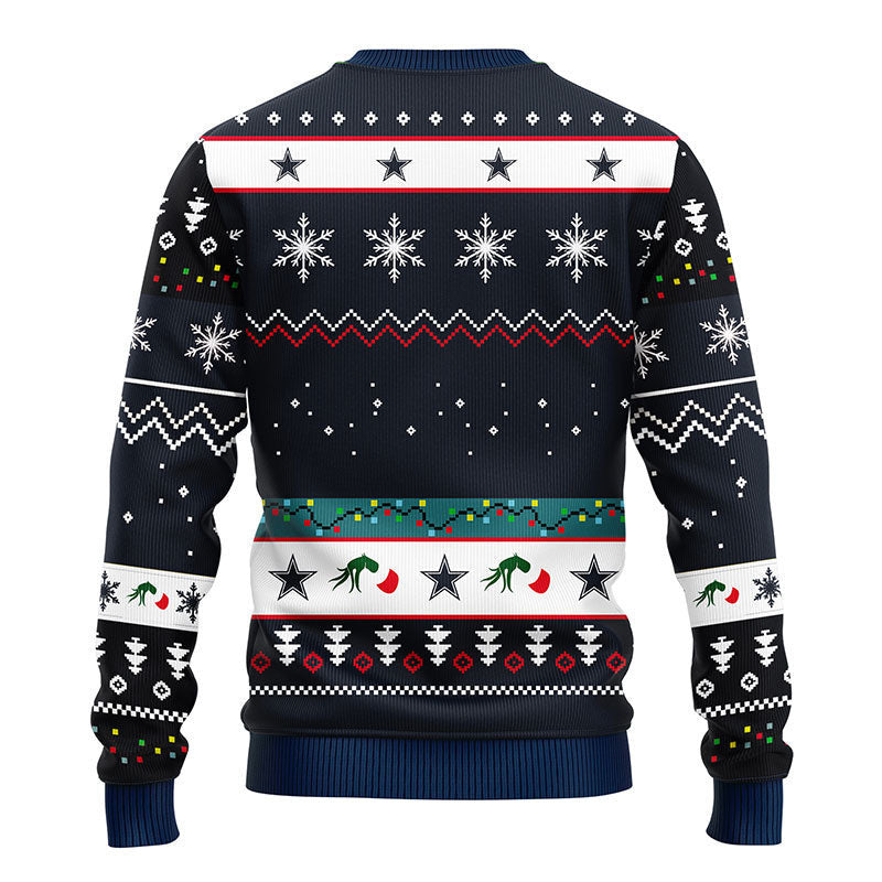 Dallas Cowboys 12 Grinch Xmas Day Ugly Christmas Sweater, Grinch Xmas Sweater Moonbestprint