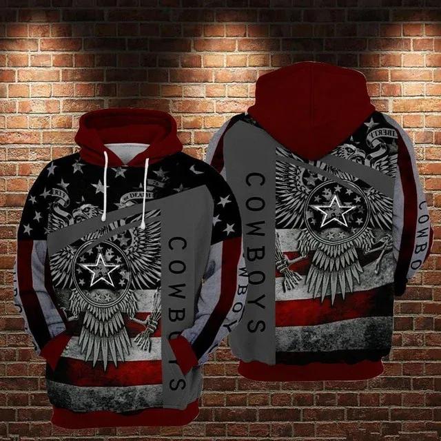 Dallas Cowboys American Flag Style 3D Hoodie, NFL Hoodie Moonbestprint
