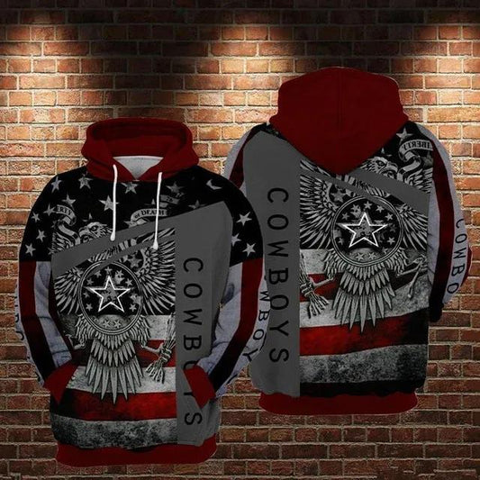 Dallas Cowboys American Flag Style 3D Hoodie, NFL Hoodie Moonbestprint
