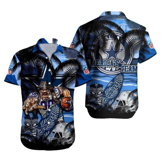 Dallas Cowboys Beach Warrior America'S Team Hawaiian Shirt - Moonbestprint