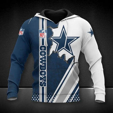 Dallas Cowboys Big Logo All Over Print Hoodie, NFL Hoodie Moonbestprint