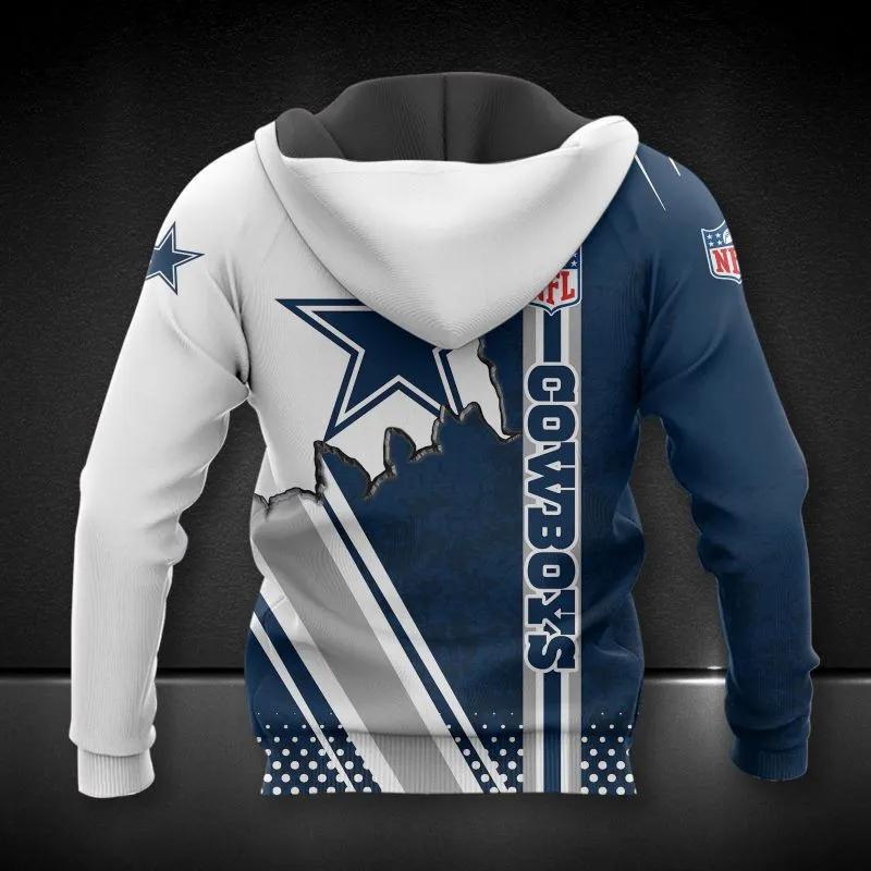 Dallas Cowboys Big Logo All Over Print Hoodie, NFL Hoodie Moonbestprint