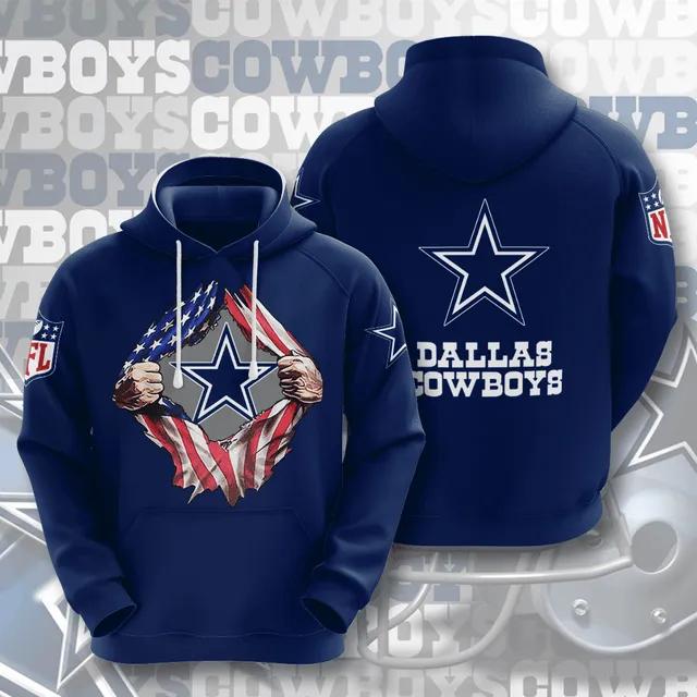 Dallas Cowboys Blood Inside Me Heart American Flag 3D Hoodie, NFL Hoodie Moonbestprint