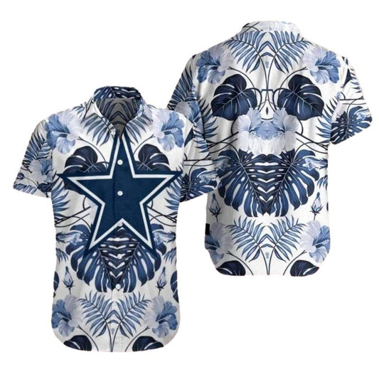 Dallas Cowboys Botanical Night Sky Palm Leaves Hawaiian Shirt - Moonbestprint