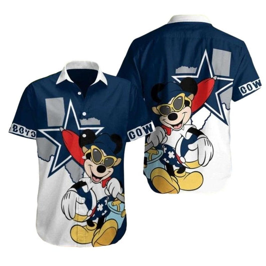 Dallas Cowboys Celebrity Cartoon Starred Mickey Hawaiian Shirt - Moonbestprint