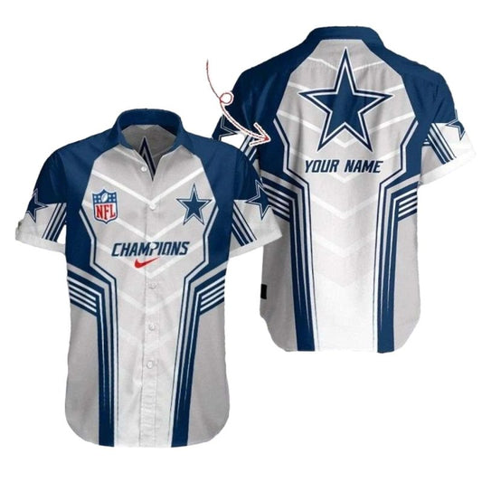 Dallas Cowboys Champions Glory White And Blue Hawaiian Shirt - Moonbestprint