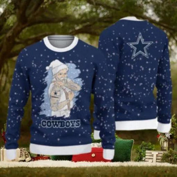 Dallas Cowboys Christmas Santa Claus Tattoo Ugly Christmas Sweater, NFL Chritsmas Sweater Moonbestprint