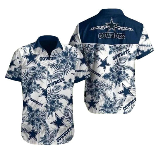 Dallas Cowboys Classic Tropical And Logo Hawaiian Shirt - Moonbestprint