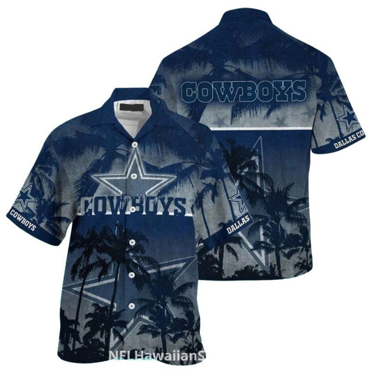 Dallas Cowboys Coconut Palm Trees And Star Design Hawaiian Shirt - Moonbestprint