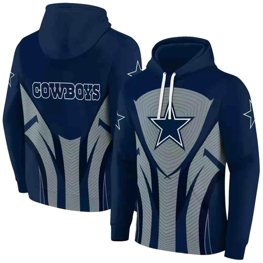 Dallas Cowboys Concentric Lines Blue Black AOP Hoodie - Moonbestprint