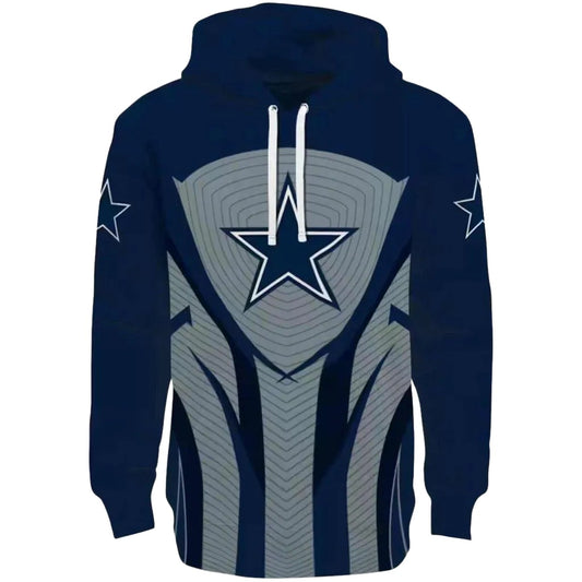 Dallas Cowboys Concentric Lines Blue Black AOP Hoodie - Moonbestprint