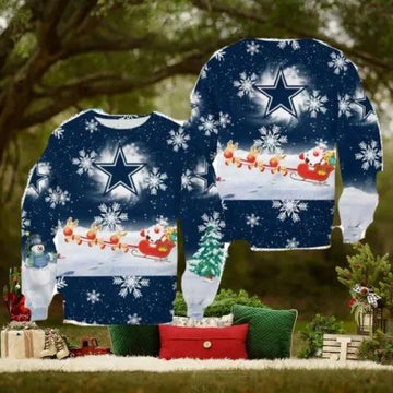 Dallas Cowboys Cool Ugly Christmas Sweater, NFL Chritsmas Sweater Moonbestprint