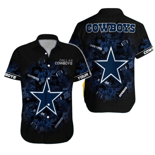 Dallas Cowboys Dark Tropical Star Design Hawaiian Shirt - Moonbestprint