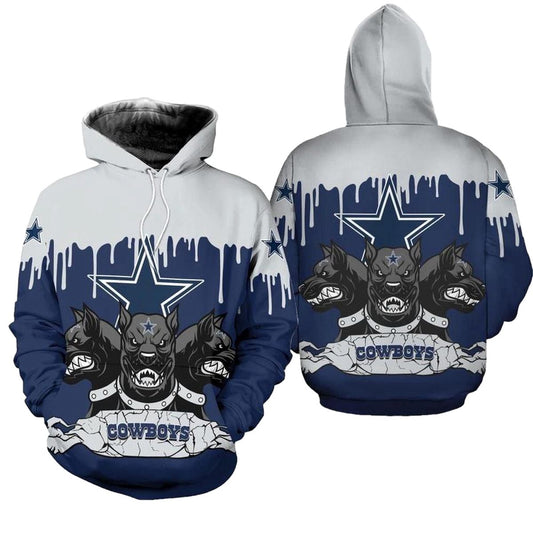 Dallas Cowboys Demon Dog Graphic Gift For Fans AOP Hoodie - Moonbestprint