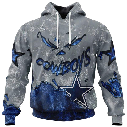 Dallas Cowboys Devil Eyes Gift For Fans AOP Hoodie - Moonbestprint