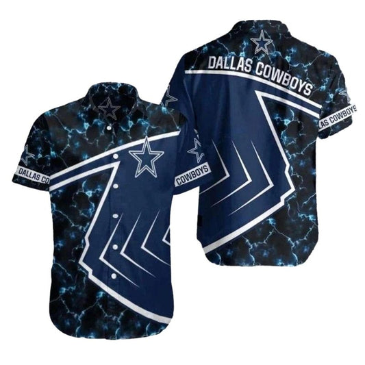 Dallas Cowboys Electric Storm Pattern Hawaiian Shirt - Moonbestprint
