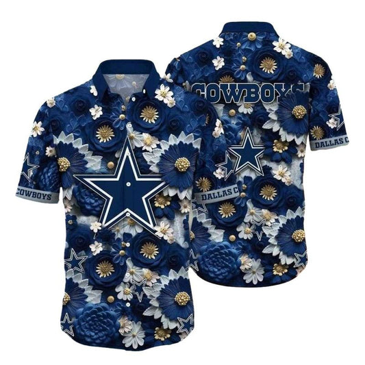 Dallas Cowboys Evening Bloom Elegance Hawaiian Shirt - Moonbestprint