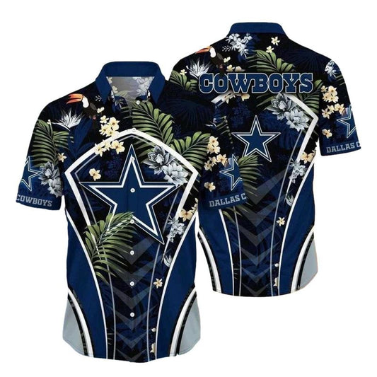 Dallas Cowboys Exotic Flora Tropical Night Blossom Hawaiian Shirt - Moonbestprint