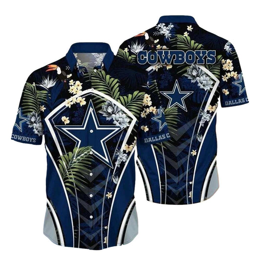 Dallas Cowboys Exotic Flora Tropical Night Blossom Hawaiian Shirt - Moonbestprint
