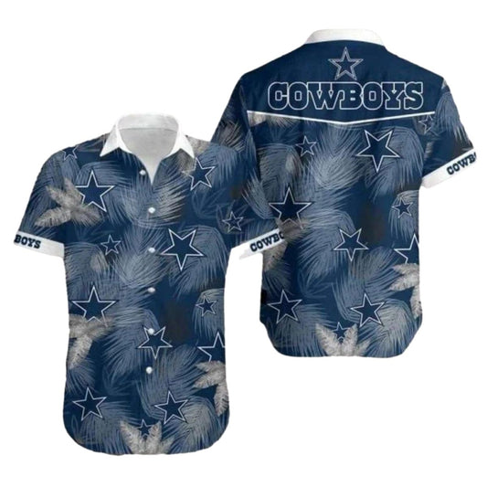 Dallas Cowboys Feather And Star Dark Blue Hawaiian Shirt - Moonbestprint