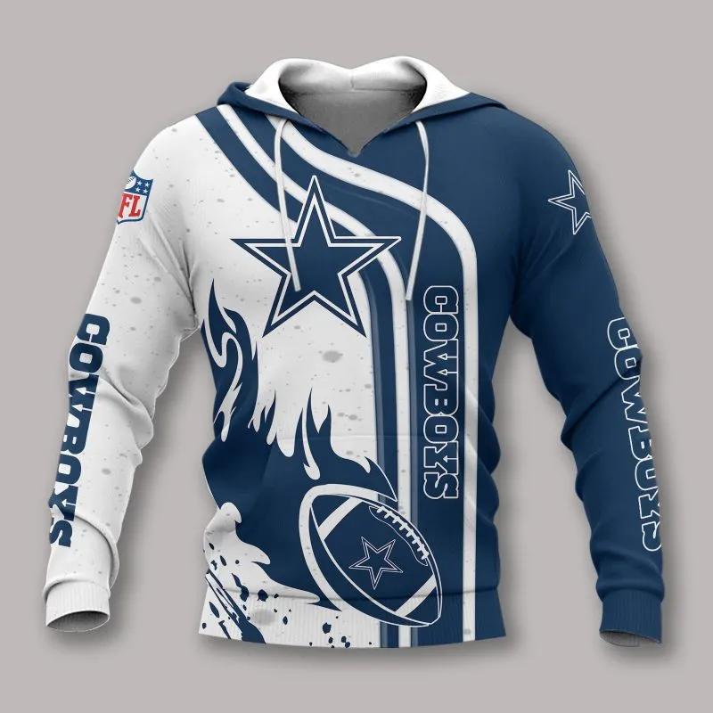 Dallas Cowboys Fire Ball All Over Print Hoodie 1, NFL Hoodie Moonbestprint