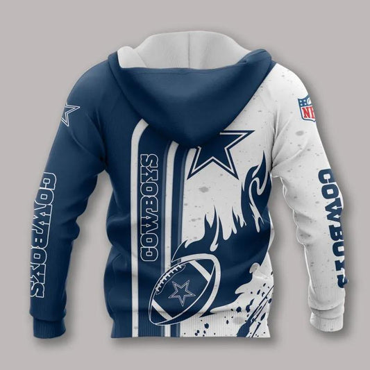 Dallas Cowboys Fire Ball All Over Print Hoodie 1, NFL Hoodie Moonbestprint