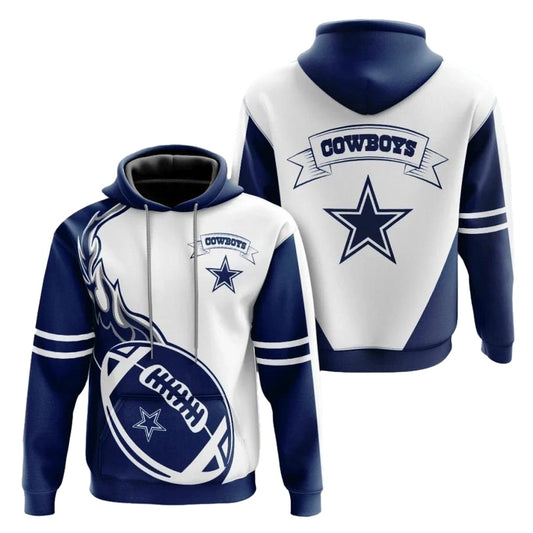 Dallas Cowboys Flame Balls Graphic Gift For Fans AOP Hoodie - Moonbestprint